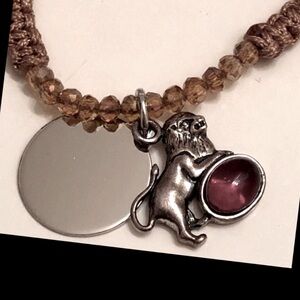 Sterling Silver zodiac Leo Charm adjustable Bracelet